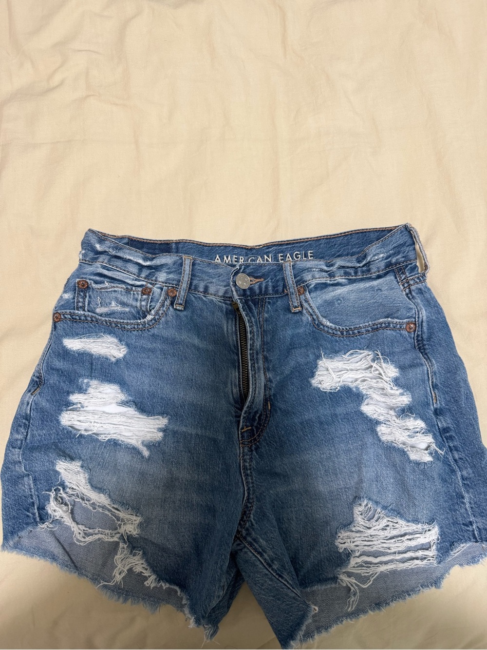 American Eagle Outfitters Distressed Blue Denim Cutoff Shorts